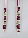 Garland Of Artificial Flowers,Pair Of Maroon & White Color With Beads(Wedding Varmala, Bride and Groom Mala, Wedding Ceremony Garlands, Indian wedding , Ameen, Bismillah, Mayo, Sanchak, Shadi, Dulha, Dulhan, Graduation etc)