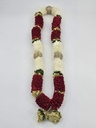 Garland Of Artificial Flowers,Single Maroon & White Color With Beads For Adults(Wedding Varmala, Bride and Groom Mala, Wedding Ceremony Garlands, Indian wedding , Ameen, Bismillah, Mayo, Sanchak, Shadi, Dulha, Dulhan, Graduation etc)
