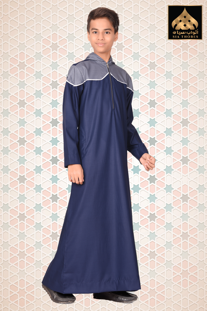 STTK99 | Designer Thobe Hoodie (Navy Blue & Blue)