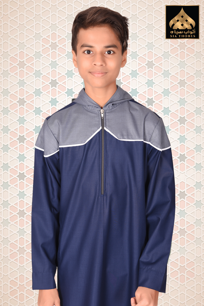 STTK99 | Designer Thobe Hoodie (Navy Blue & Blue)