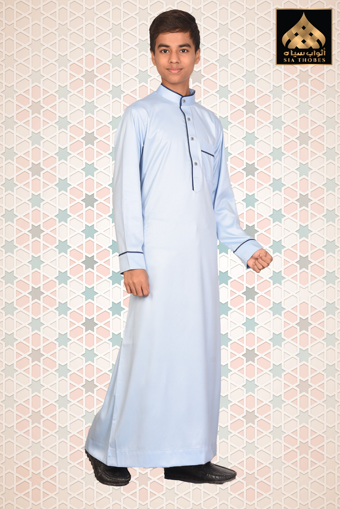 STDK12 | Shinny Thobe (Sky Blue & Navy Blue)