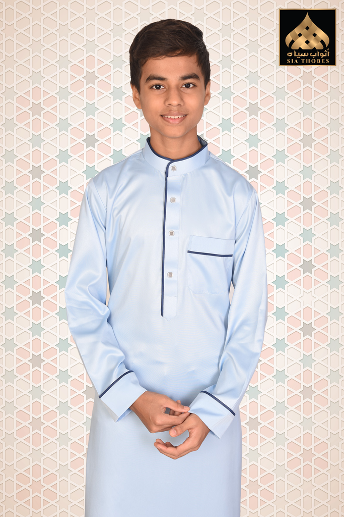 STDK12 | Shinny Thobe (Sky Blue & Navy Blue)