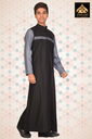STTK97 | Designer Thobe (Black & Light greyish Blue)