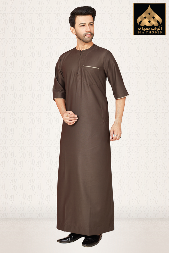 STHM01 | Thobe H/S (Chocolate Brown & Cream)