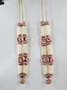 Garland Of Artificial Flowers,Pair Of Pink&White Color With Beads(Wedding Varmala, Bride and Groom Mala, Wedding Ceremony Garlands, Indian wedding , Ameen, Bismillah, Mayo, Sanchak, Shadi, Dulha, Dulhan, Graduation etc)