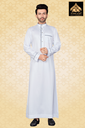 STDM10 | Shinny Thobe (White & Light Grey)