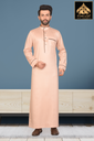 STDM11 | Shinny Thobe (Light Peach & Dark Brown)