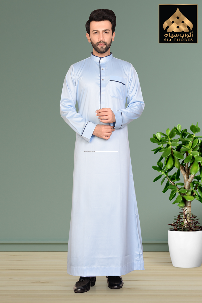 STDM12 | Shinny Thobe (Sky Blue & Navy Blue)