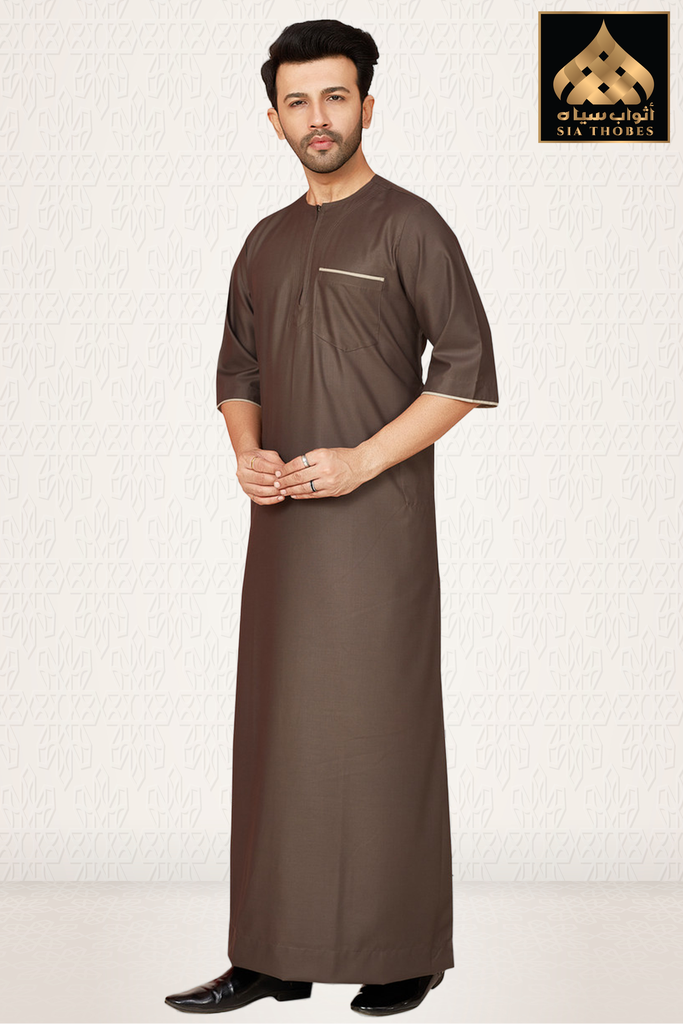STHM01 | Thobe H/S (Chocolate Brown & Cream)