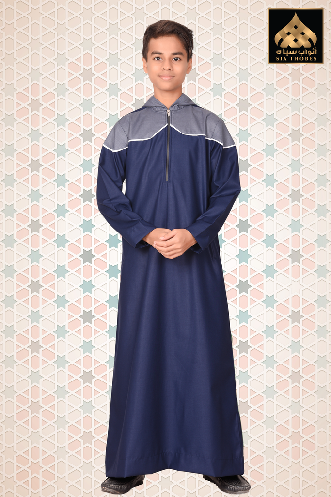 STTK99 | Designer Thobe Hoodie (Navy Blue & Blue)