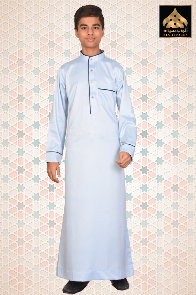 STDK12 | Shinny Thobe (Sky Blue & Navy Blue)