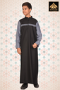STTK97 | Designer Thobe (Black & Light greyish Blue)