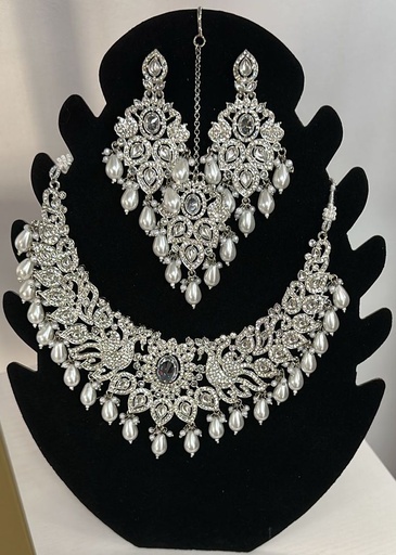 Rhinestone silver set