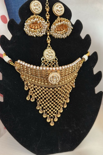 Brass Gold-Plated Bridal Choker 