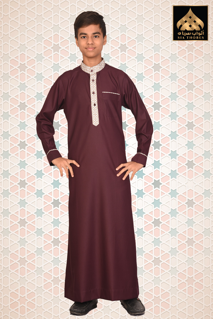 STK01 | Classic Thobe colar / cuffs (Maroon)