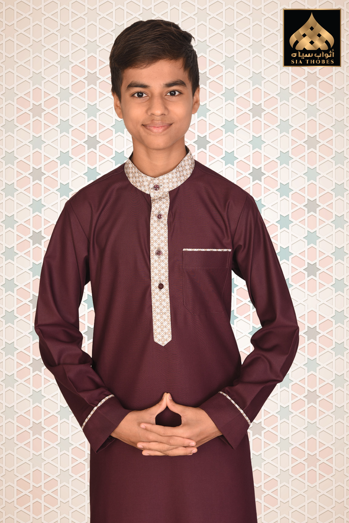 STK01 | Classic Thobe colar / cuffs (Maroon)