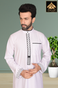 STTM94 | Designer Thobe (White & Black)
