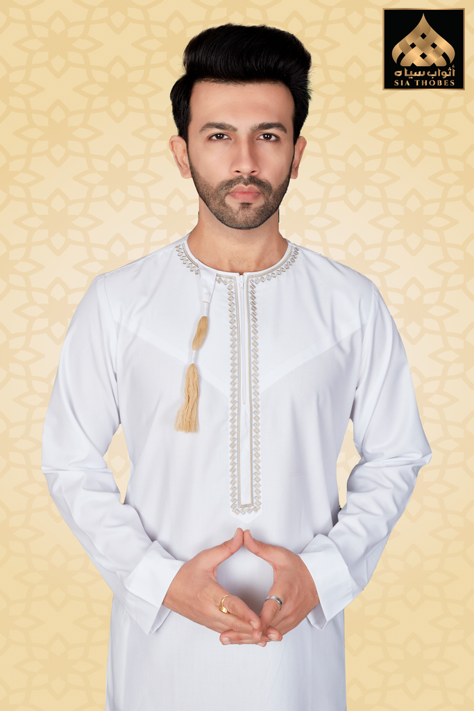 STOEM07 | Omani Thobe / Emb (White)