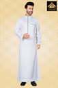 STDM10 | Shinny Thobe (White & Light Grey)