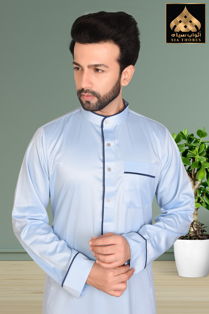 STDM12 | Shinny Thobe (Sky Blue & Navy Blue)