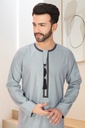 STMO-01 | SIA Islamic Thobes for Men's Omani Style with Embroidery ( Light Grey )