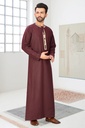 STMO-02	SIA Islamic Thobes for Men's Omani Style with Embroidery ( Burgandy )