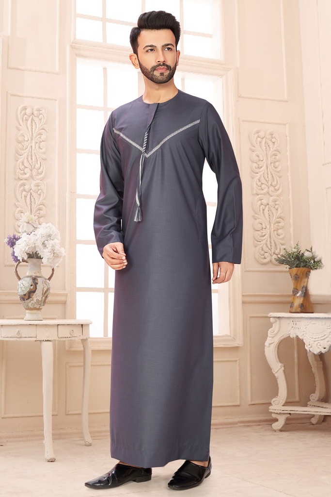 STMO-34	SIA Islamic Thobes for Men's Omani Style Designer ( Black )