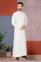 STMS-23 SIA Islamic Thobes for Men's Plain Light Shiny ( White )