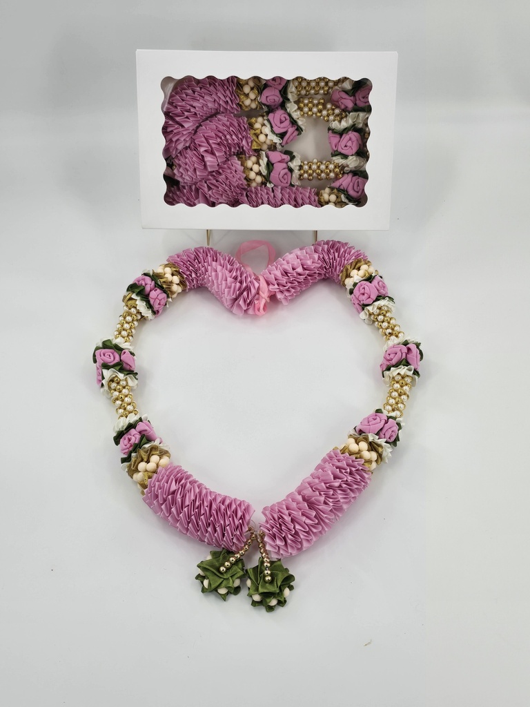 Garland Of Artificial Flowers,Pair Of Pink Color With Beads(Wedding Varmala, Bride and Groom Mala, Wedding Ceremony Garlands, Indian wedding , Ameen, Bismillah, Mayo, Sanchak, Shadi, Dulha, Dulhan, Graduation etc)