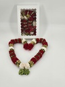 Garland Of Artificial Flowers,Pair Of Maroon Color With Beads(Wedding Varmala, Bride and Groom Mala, Wedding Ceremony Garlands, Indian wedding , Ameen, Bismillah, Mayo, Sanchak, Shadi, Dulha, Dulhan, Graduation etc)