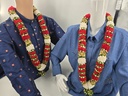 Garland Of Artificial Flowers,Pair Of Maroon Color With Beads(Wedding Varmala, Bride and Groom Mala, Wedding Ceremony Garlands, Indian wedding , Ameen, Bismillah, Mayo, Sanchak, Shadi, Dulha, Dulhan, Graduation etc)