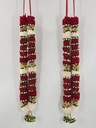 Garland Of Artificial Flowers,Pair Of Red Color With Beads(Wedding Varmala, Bride and Groom Mala, Wedding Ceremony Garlands, Indian wedding , Ameen, Bismillah, Mayo, Sanchak, Shadi, Dulha, Dulhan, Graduation etc)