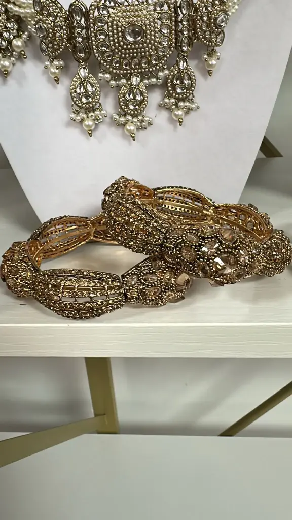 Antique Gold Embossed Bangles