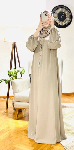 FCM4B-28C | Abaya Set 2 pieces (Beige)