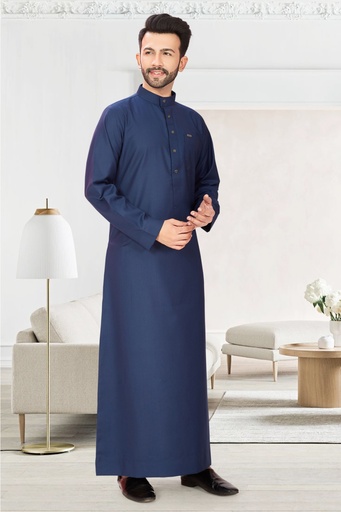 STMR-23 | SIA Islamic Thobes (Jubba) for Men's Middle Eastern Plain/Regular Style (Navy Blue)